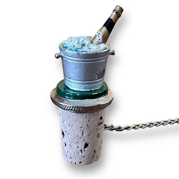 WTU Wine Things Unlimted Champagne Bucket NYE Pewter & Cork Stopper Barware - Picture 2 of 4